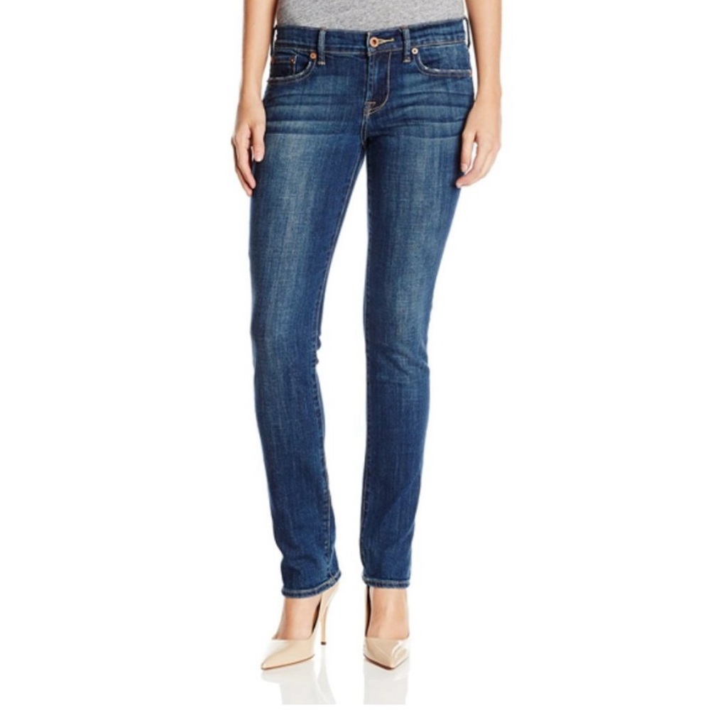Lucky Brand Sweet Straight high rise denim 5 pocket blue jeans. EUC 14/32